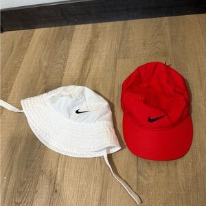 Nike Infant Red Cap and White Bucket Hat